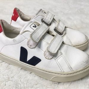Veja kids size 2 sneakers with velcro